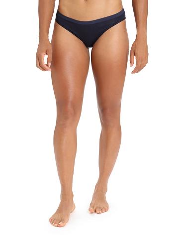 Bielizny Icebreaker Merino Siren Bikini Briefs Damskie Granatowe | PL 1226SGLO